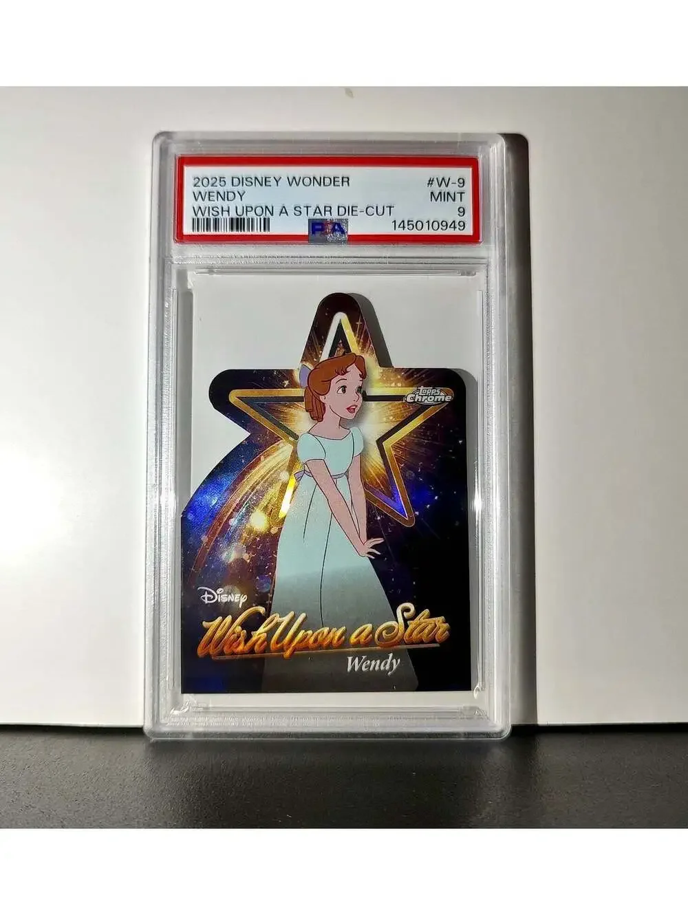 Wendy 2025 Topps Chrome Disney #W-9 Wish Upon A Star Die Cut Peter Pan PSA 9